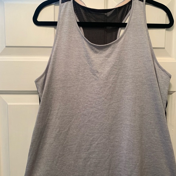 Ivanka Trump Tops - Ivanka Trump Light Gray Workout Tank Top with Black Mesh back.